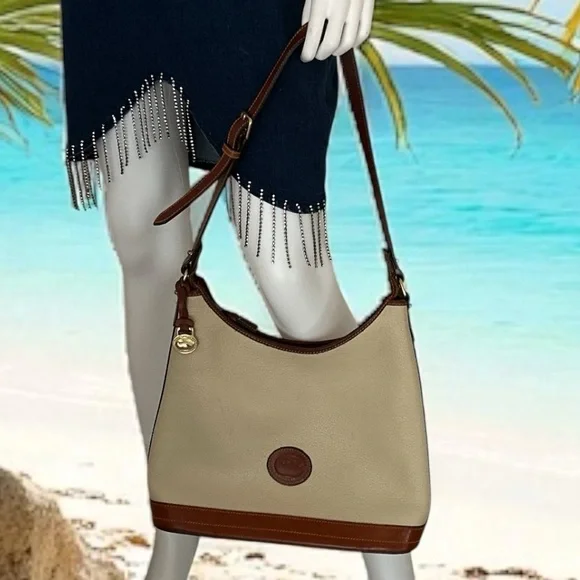 Dooney and Bourke Vintage Brown and Black Pebbled Leather Hobo Shoulder Bag
Y2k - Picture 3 of 17